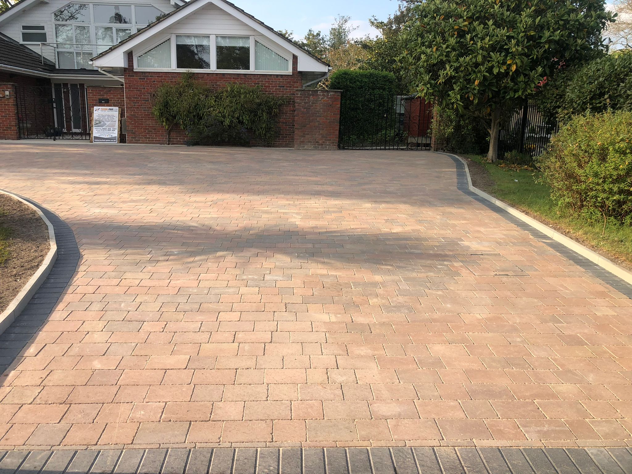 Herringbone block paving in Reading