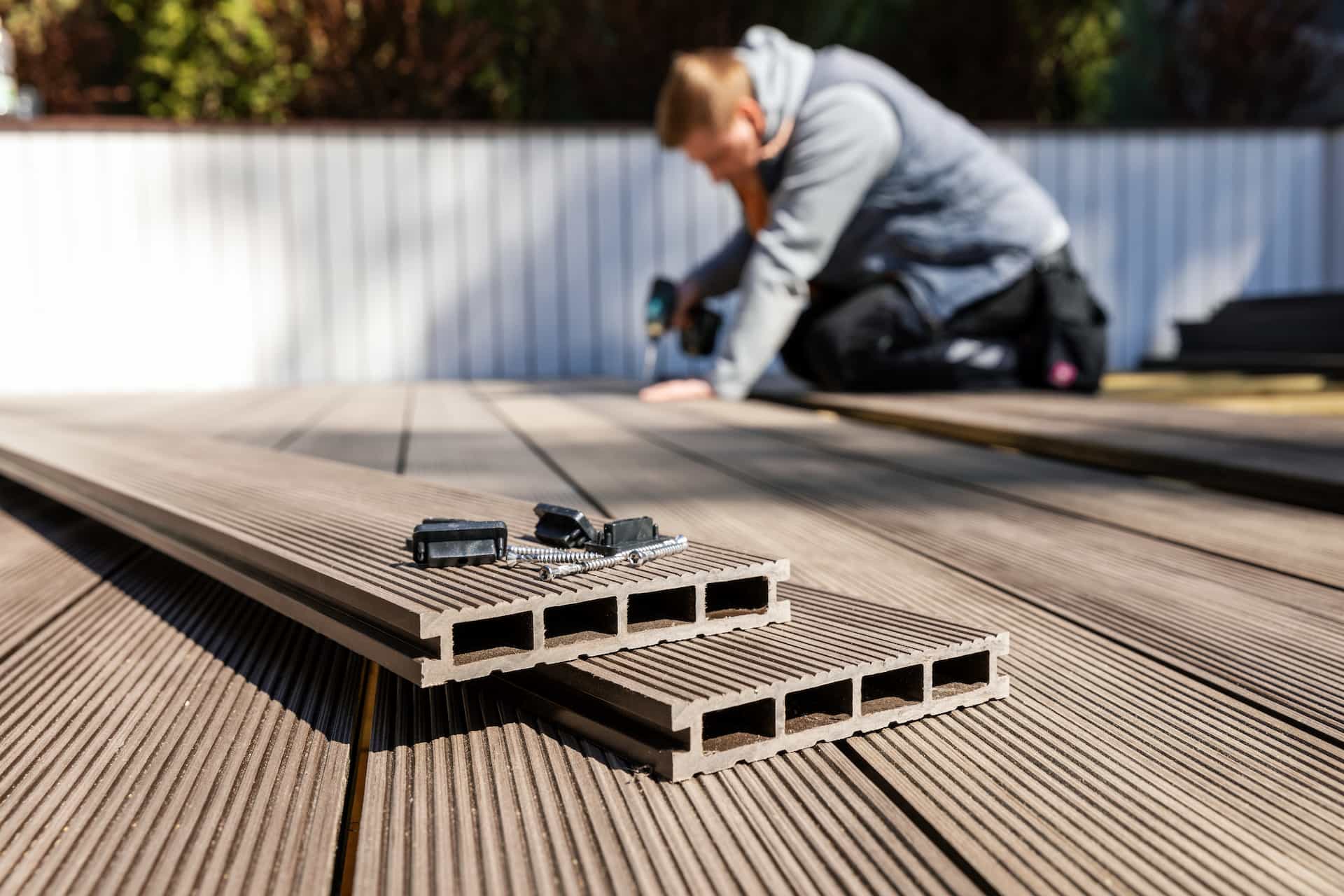 Composite decking installation in Egham