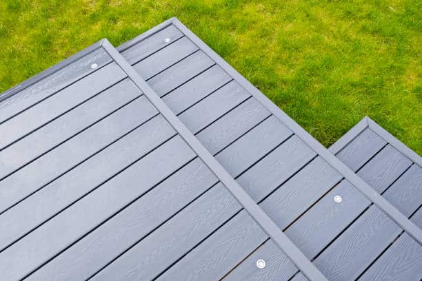 Recently completed decking in Egham